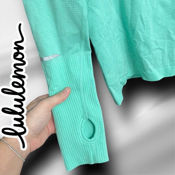 Lululemon Run: Swiftly Tech 1/2 Zip HMEN Heathered Menthol 78592 - Picture 3 of 6